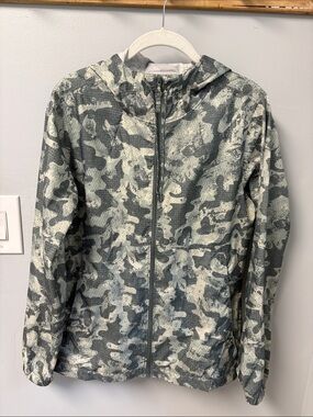 Columbia Women's Hooded Camo Rain Jacket - Gray & White